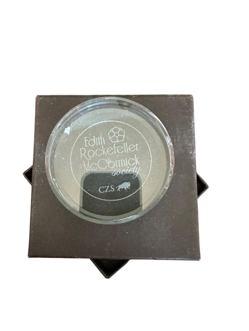 Edith Rockefeller McCormick Society Glass Paperweight With Box - CZS Logo - Picture 2 of 8